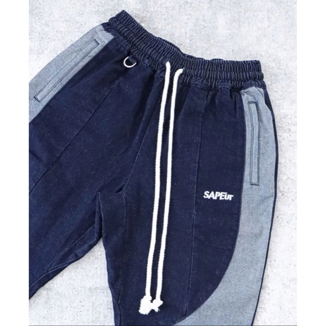 FR2 - サプール SAPEur トラックパンツ デニム インディゴ XLサイズの