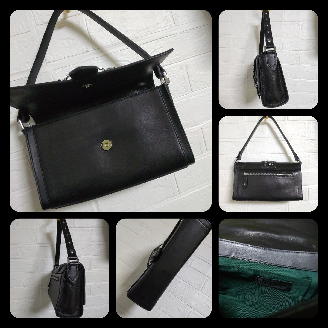 廃番】 Jean Paul GAULTIER☆スカルスタッズレザーバッグ☆中古の通販