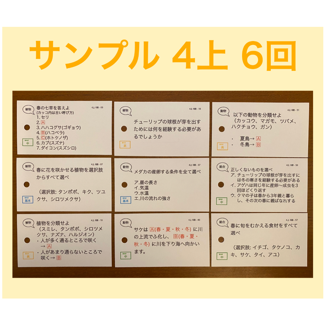 中学受験 暗記カード【4年生向け 理科 生物セット】植物,動物の通販 by