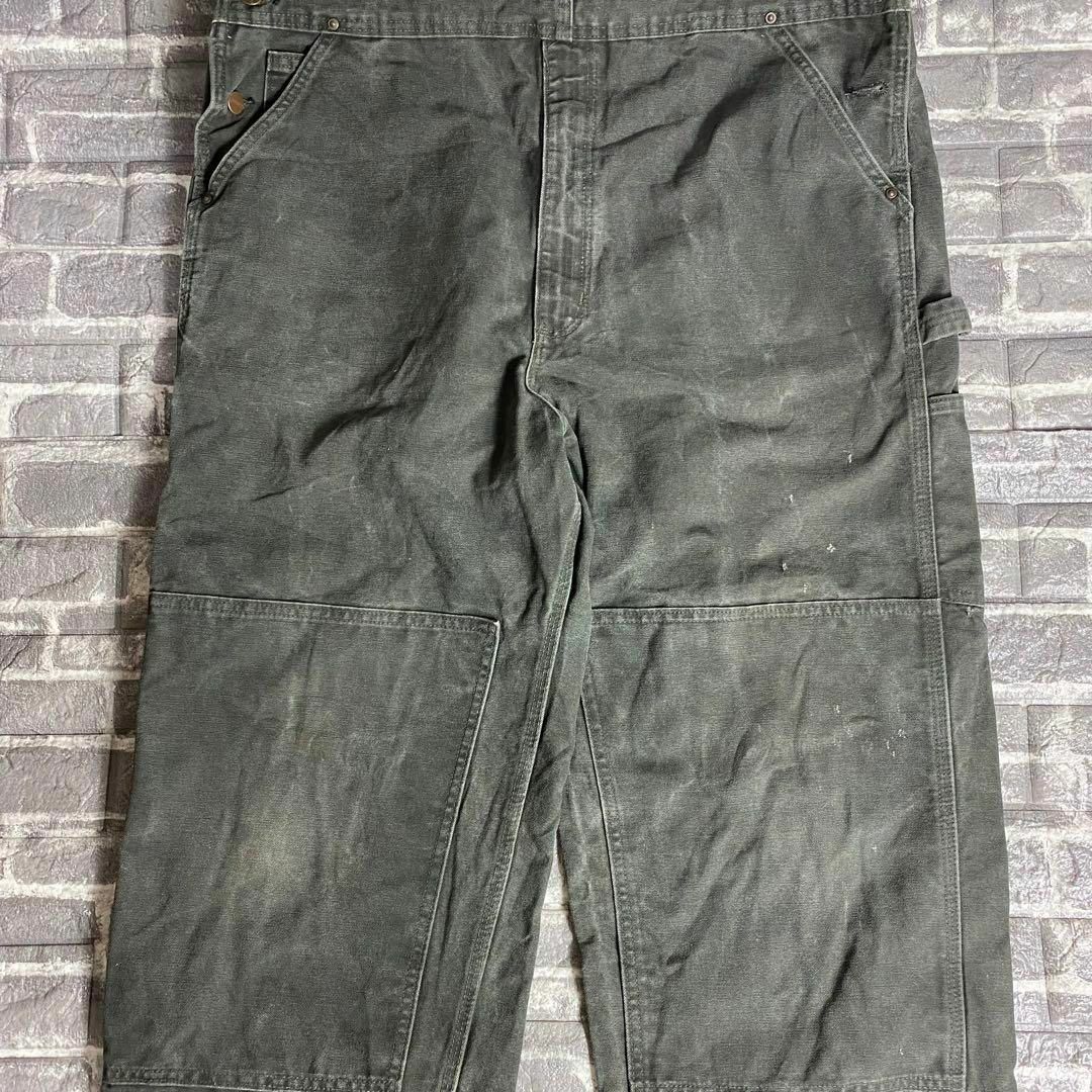 carhartt - カーハート☆オーバーオール USA古着 レザーロゴ 90s