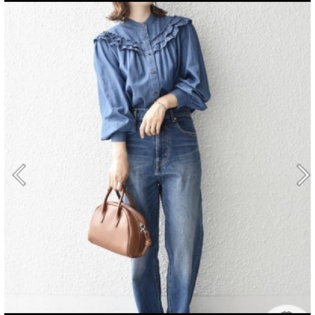 SHIPS - SHIPS デニムフリルブラウス 限定 フリルシャツの通販 by