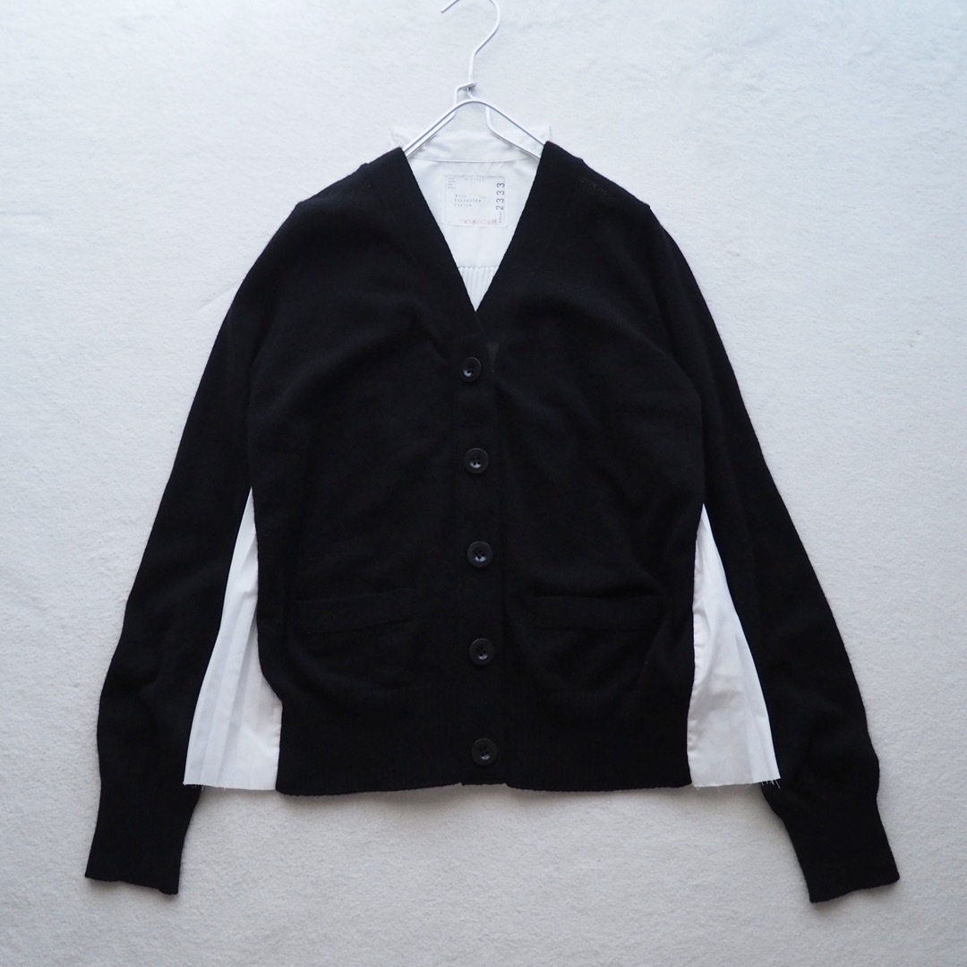 sacai - sacai サカイ 切替 バックプリーツブラウス ドッキングニット