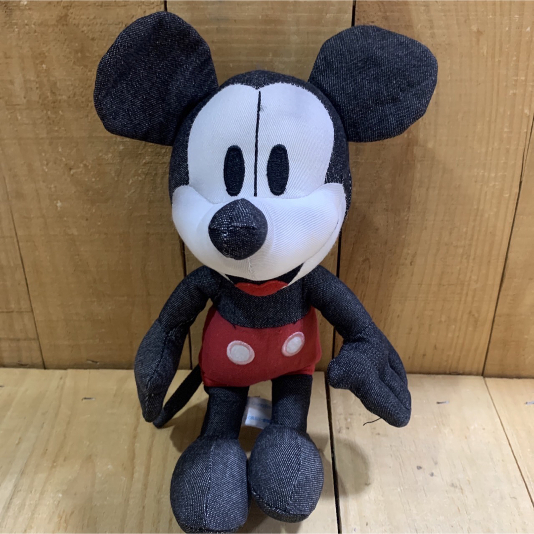 Disney - ミッキーマウス ぬいぐるみ アンティーク調 布製(デニム風