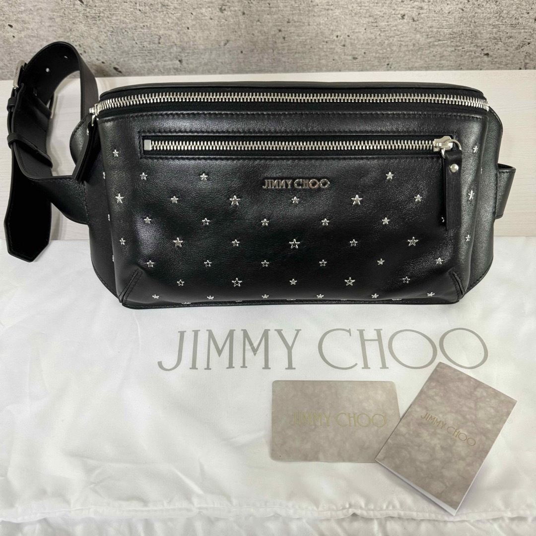 JIMMY CHOO シルバースタッズボディバッグ 極美品 ジミーチュウ デリー