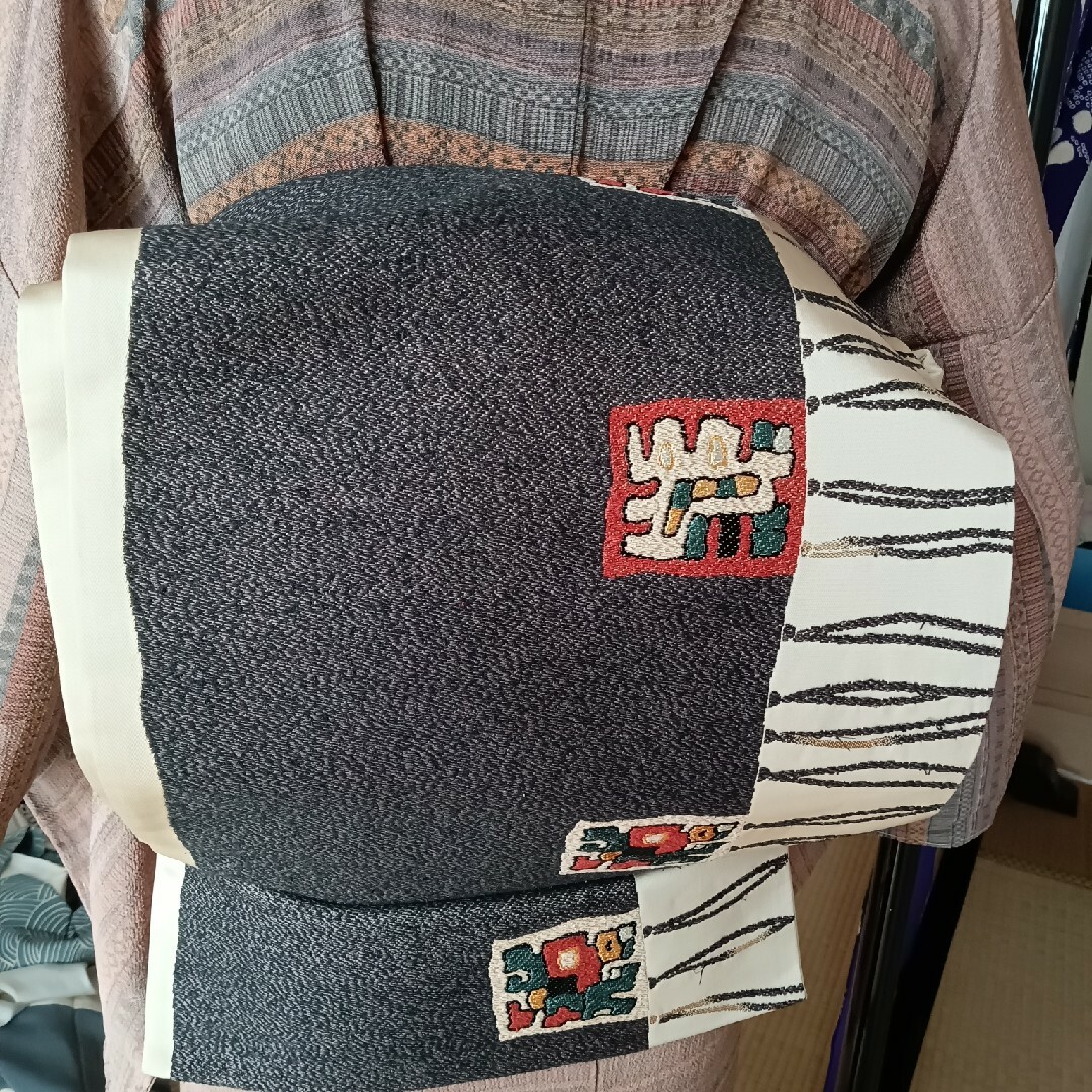 縮緬 小紋柄訪問着 手刺繍添え