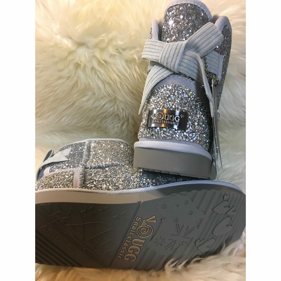 UGG - ピカピカグリッターリボンムートンブーツオーストラリアUGGの