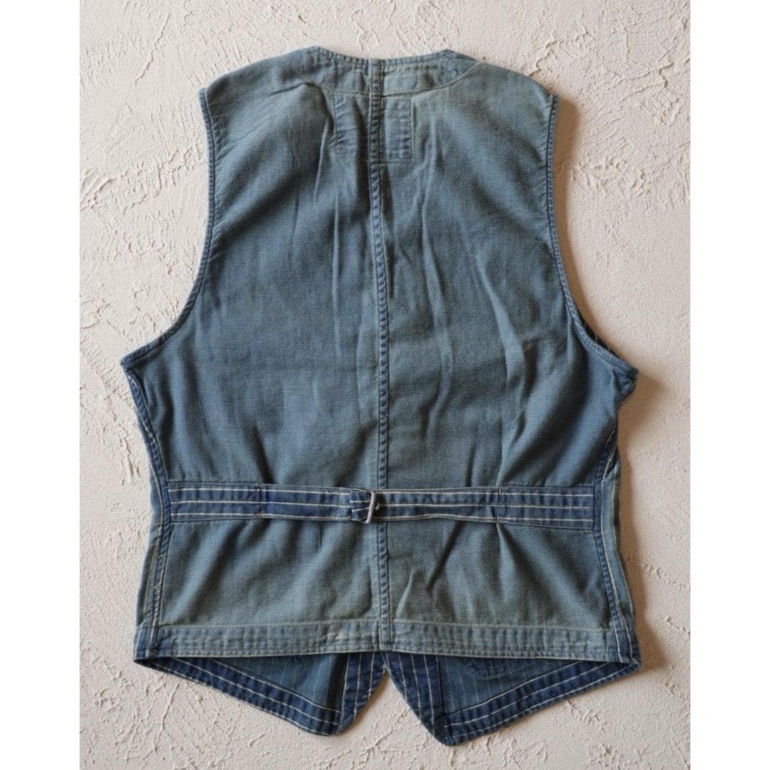 RRL - 新品*RRL*インディゴ ストライプド ツイル ベスト*S* ダブル