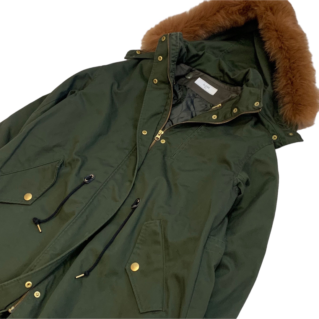 スローブイエナ ライナー付きフォックスファーモッズコート 40 L ロング