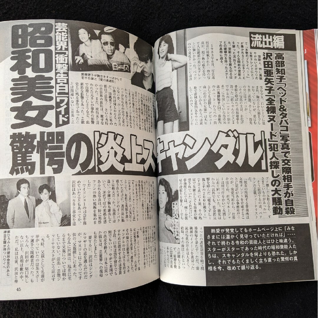 週刊アサヒ芸能 つばさ舞 長澤まさみ 高部知子 松田聖子 ミスコン 新人