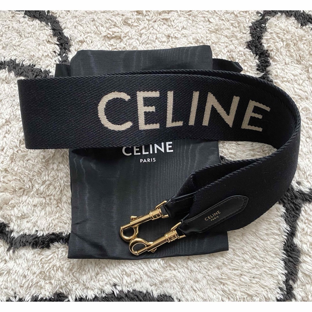 CELINE - CELINEジャカード ショートストラップ ウール ブラック