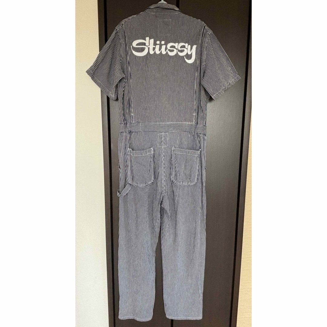 STUSSY - Stussy/オールインワン/ヒッコリー/半袖/ネイビー/つなぎ