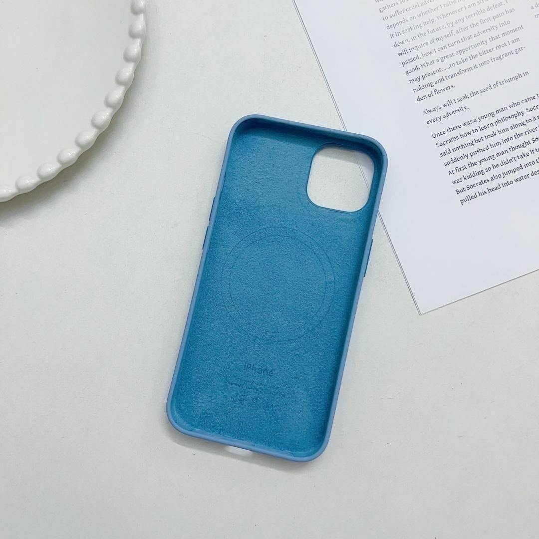 新品】純正互換品iPhone 15 pro シリコンケース ウインターブルーの