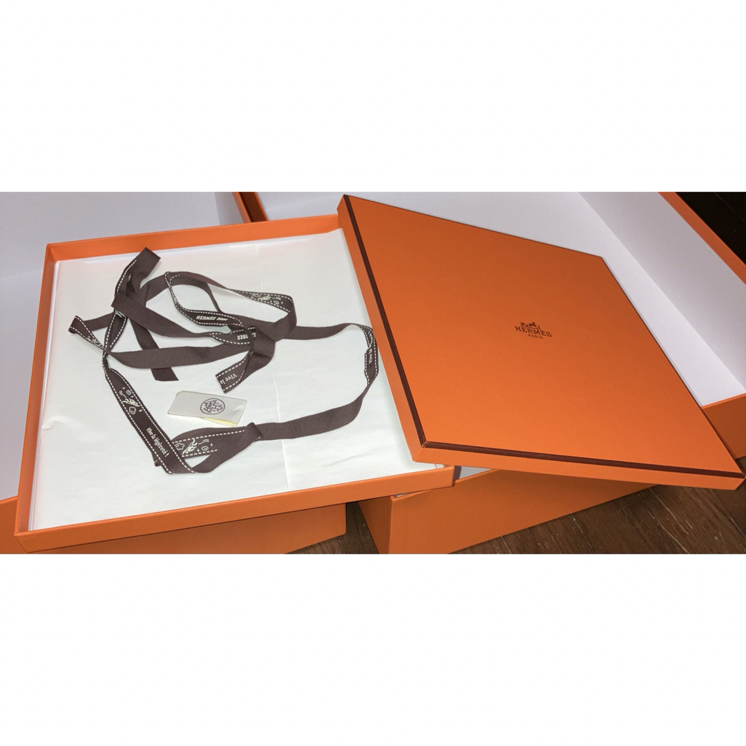 HERMES - エルメス 箱 大中小8個➕リボン➕冊子➕タグ HERMES オレンジ