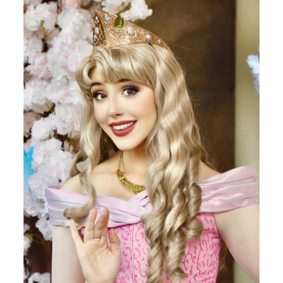 眠れる森の美女 オーロラ姫 コスプレ ウィッグ ディズニープリンセス D