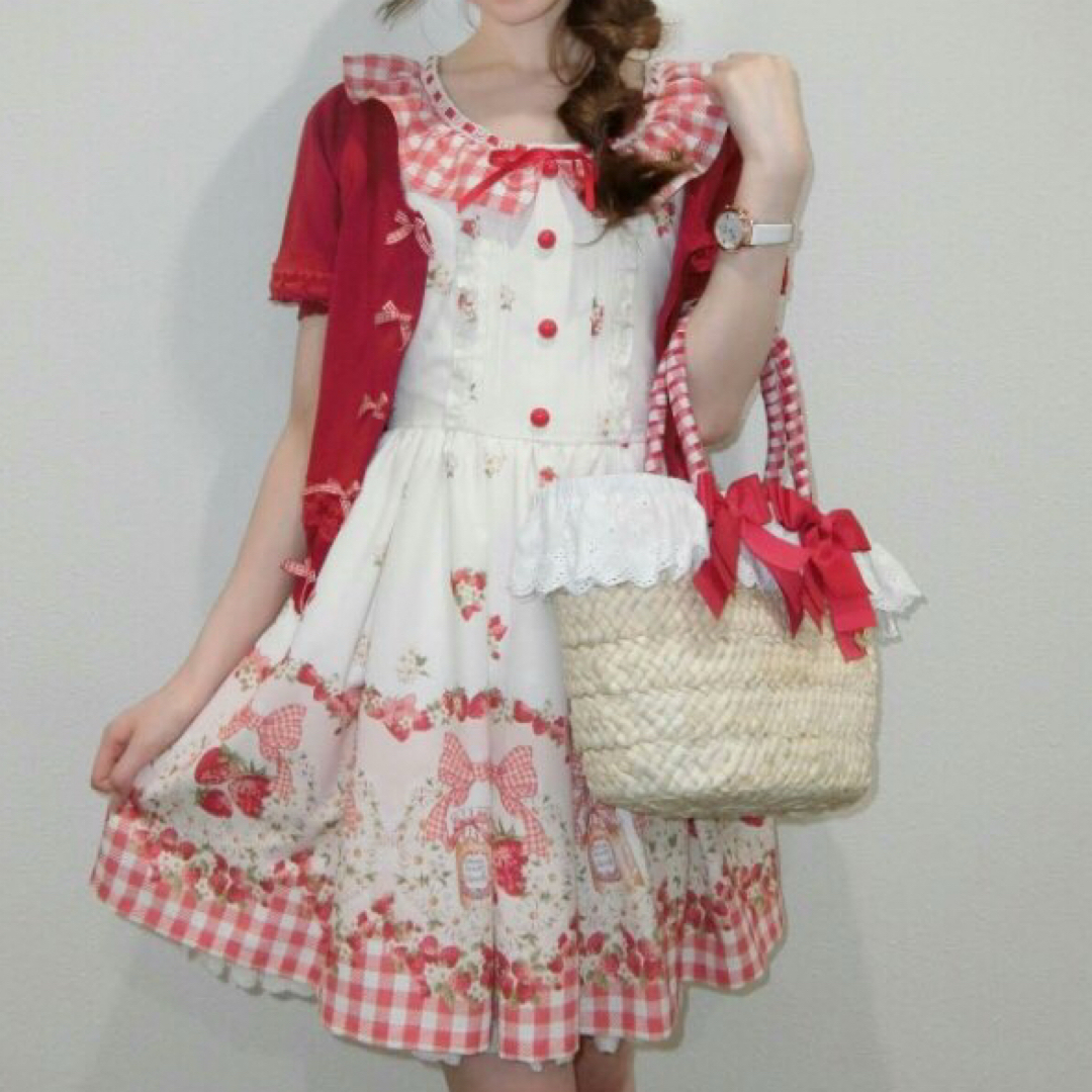 LIZ LISA - LIZLISA ストロベリージャム柄 ワンピース レッド 赤