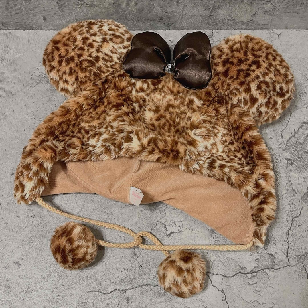 ヒョウ柄 ミニー マフラーファンキャップ ディズニー ミニーマウス