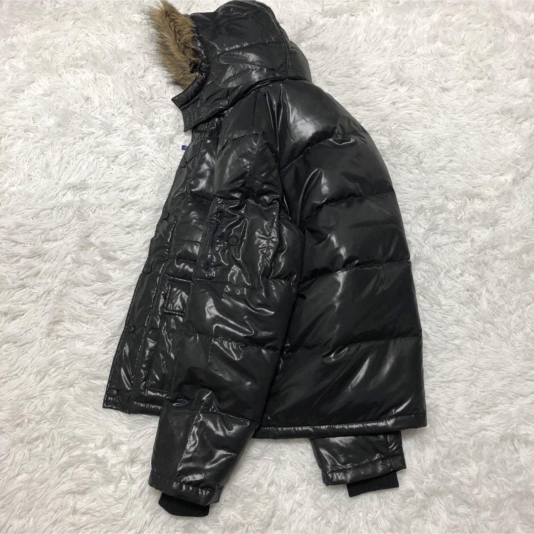 Y2K ファーダウンジャケット 光沢 グランジ お兄系 平成 黒の通販 by