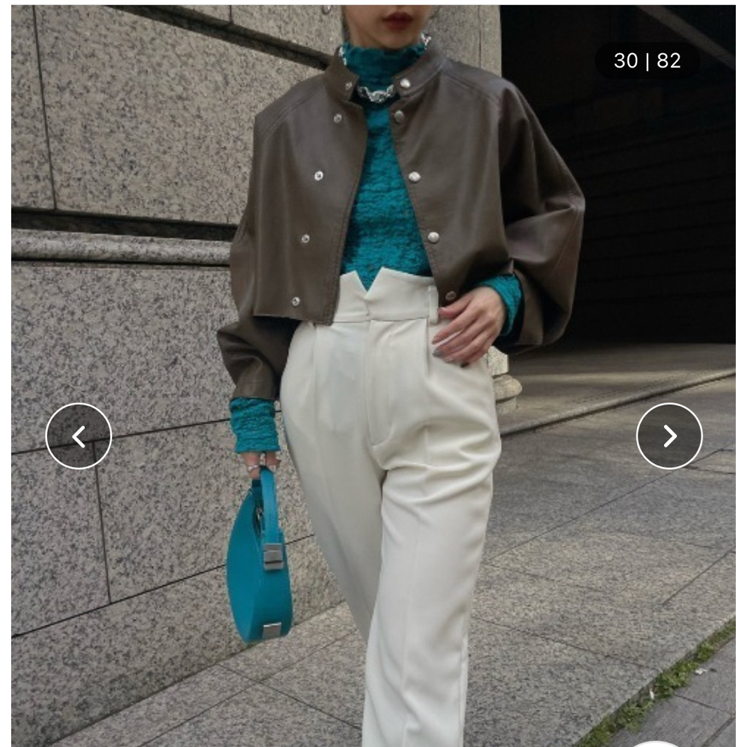 Ameri VINTAGE - AMERI ラウンドショートフェイクレザージャケットの