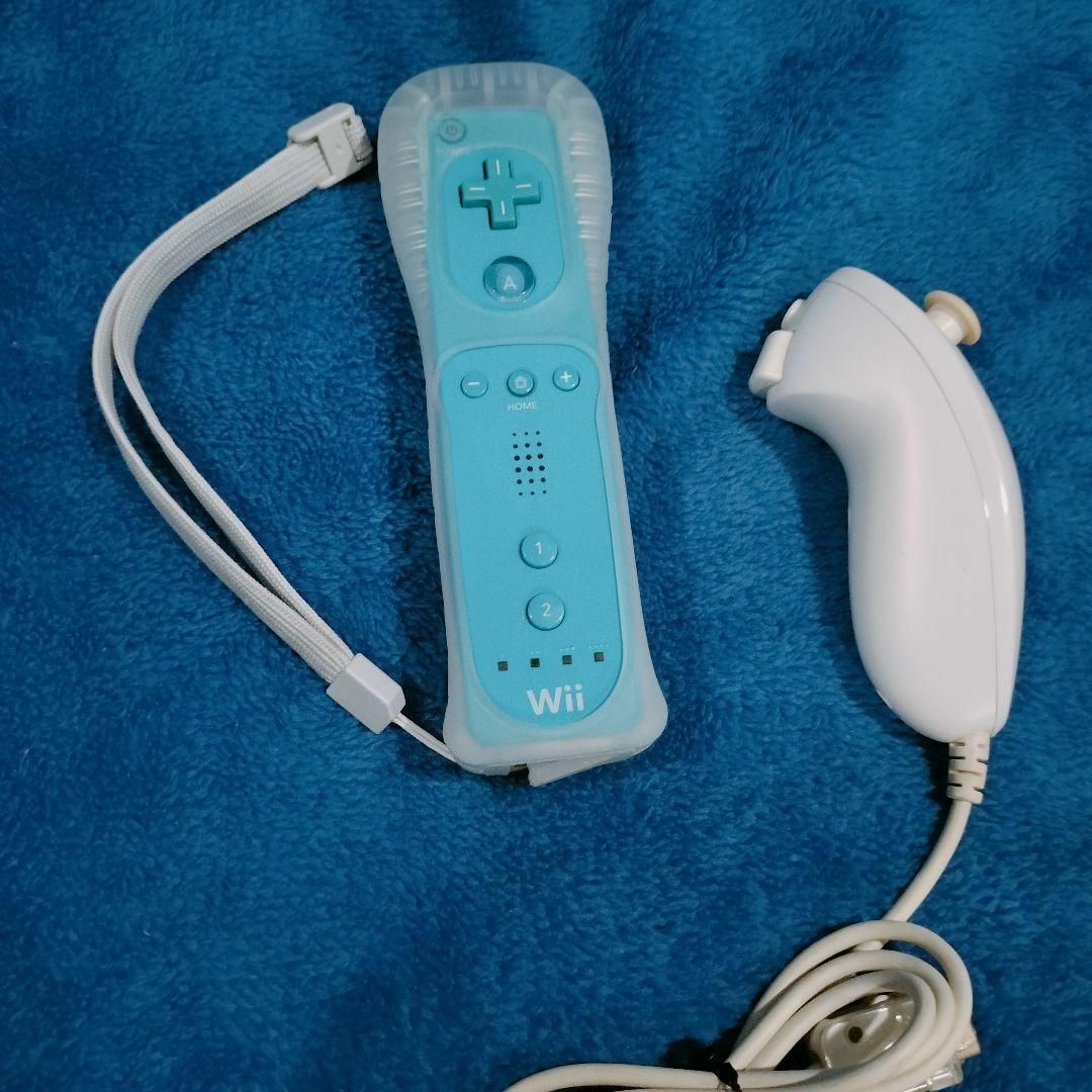 Wii - 任天堂 純正 Wiiリモコン 青 ブルーとヌンチャクの通販 by 青