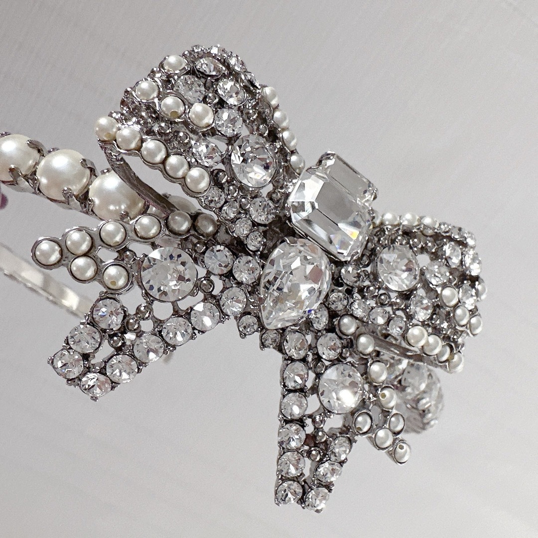 MIU MIU - miumiu ミュウミュウ クリスタル ビジュー パール リボン