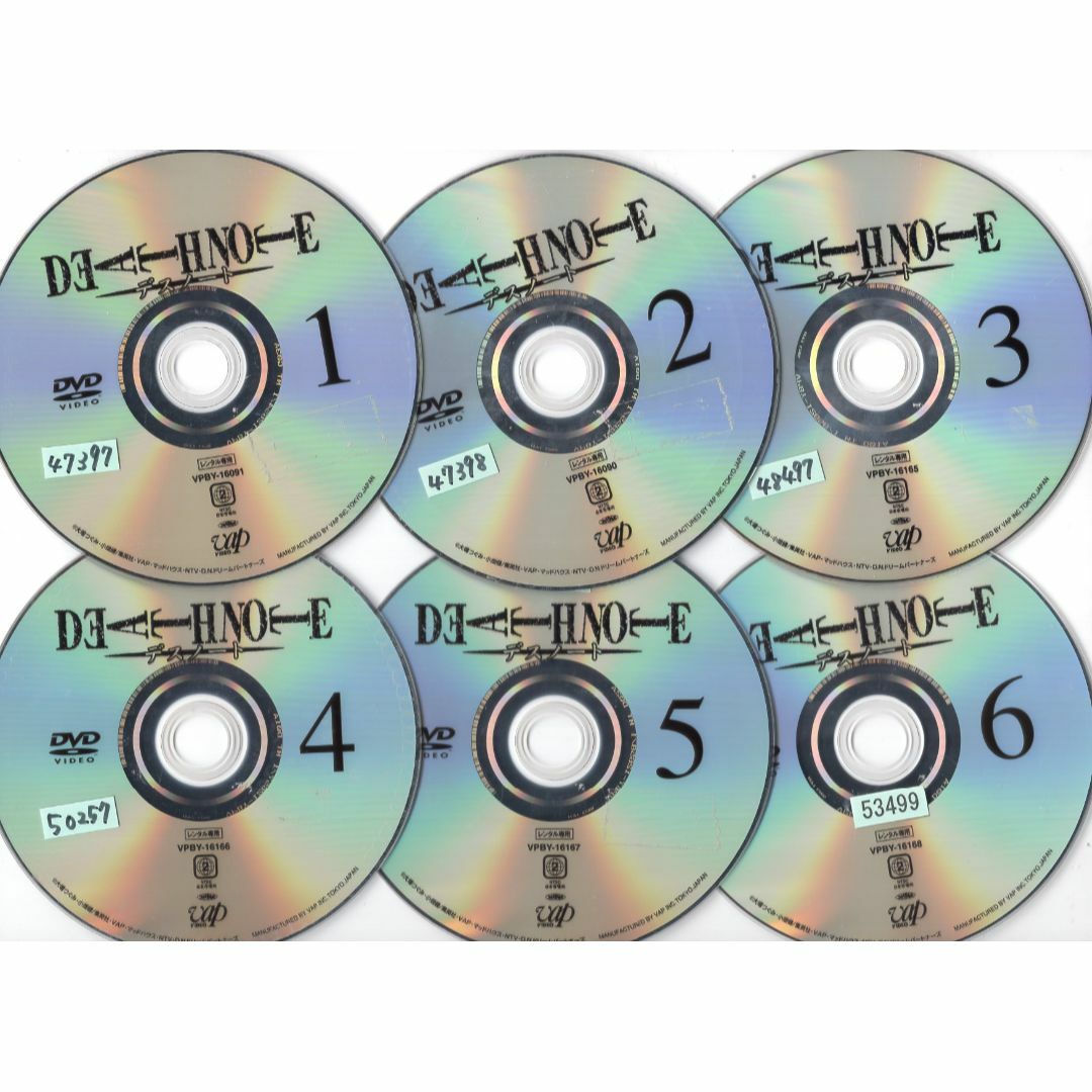 rd11272 デスノート DEATH NOTE 1～6 6枚セット 中古DVDの通販 by
