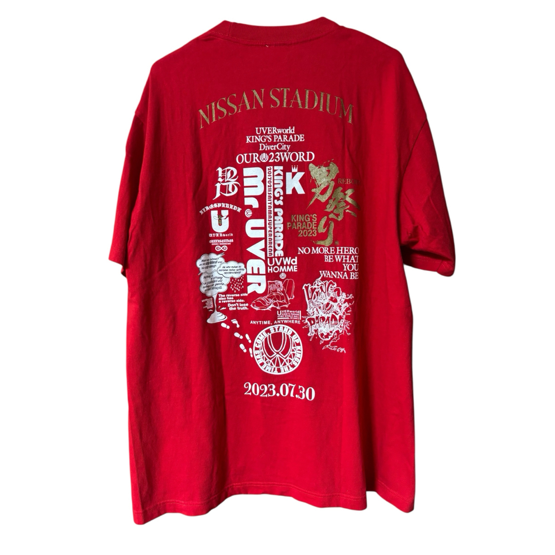 UVERworld - 男祭り UVERworld 日産 赤 Tシャツ 2023年7月30 XLサイズ