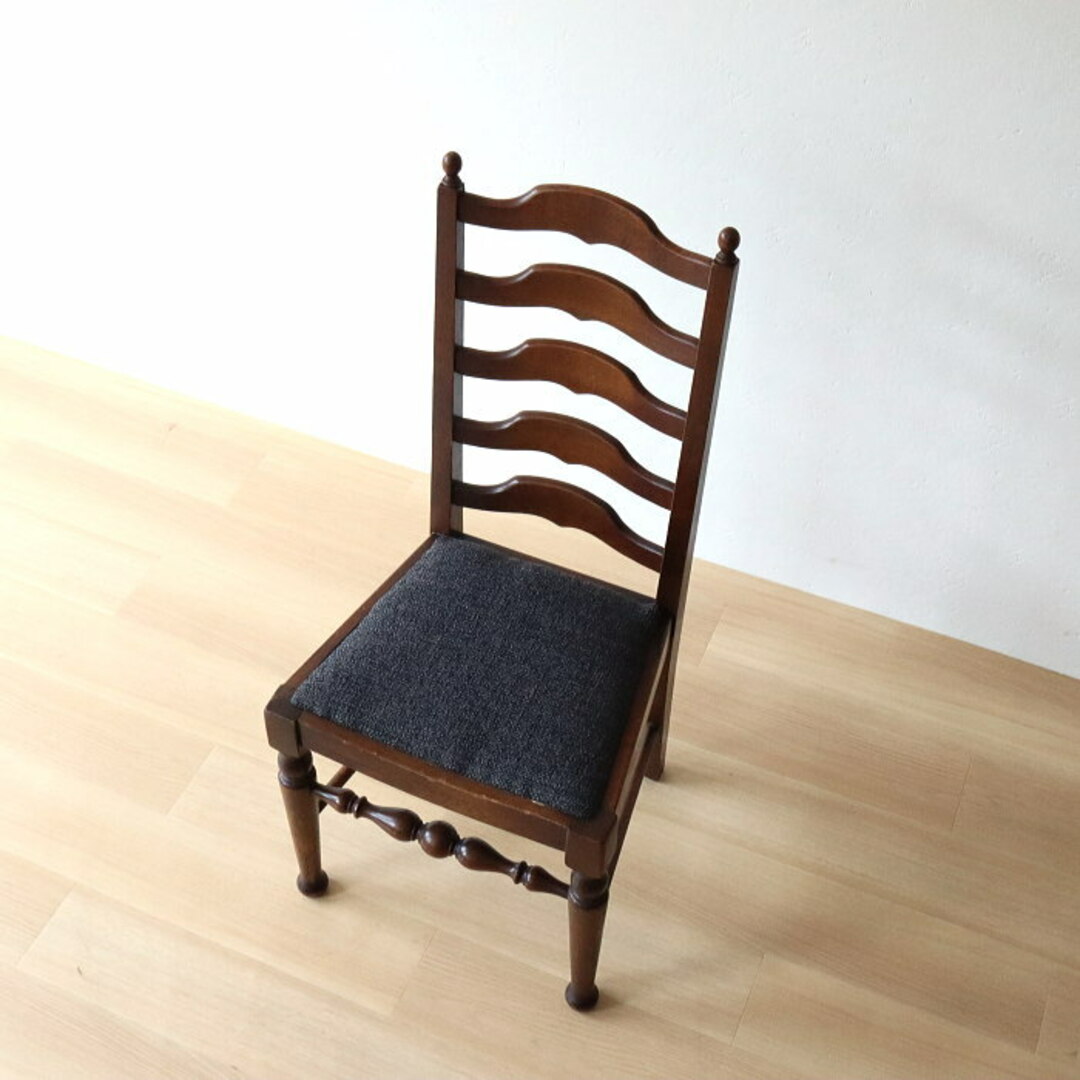 アンティーク ハイバック ダイニングチェア ろくろ脚 オーク材 レトロ