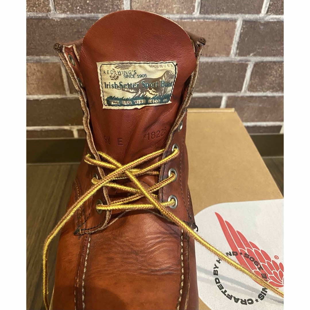 REDWING - レッドウィング 875 表四角犬タグ 旧犬タグ 9.5 E 赤茶色の