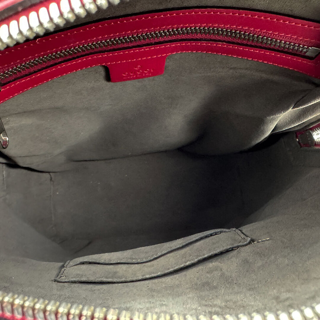 グッチ GUCCI リュック グッチシマ レザー レッド シルバー レディース