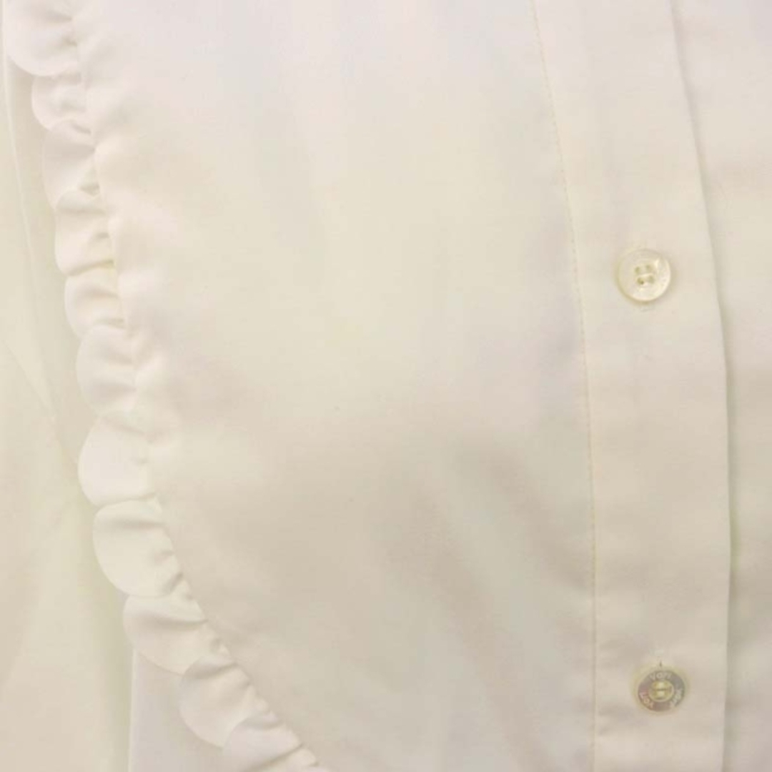 ヨリ 22AW スカラップカットワークブラウス ノーカラー 長袖 F 白の