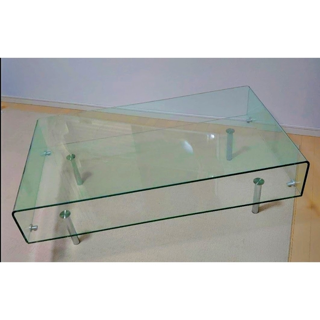 北欧レトロ ミッドセンチュリー スペースエイジ 楕円 ガラステーブル