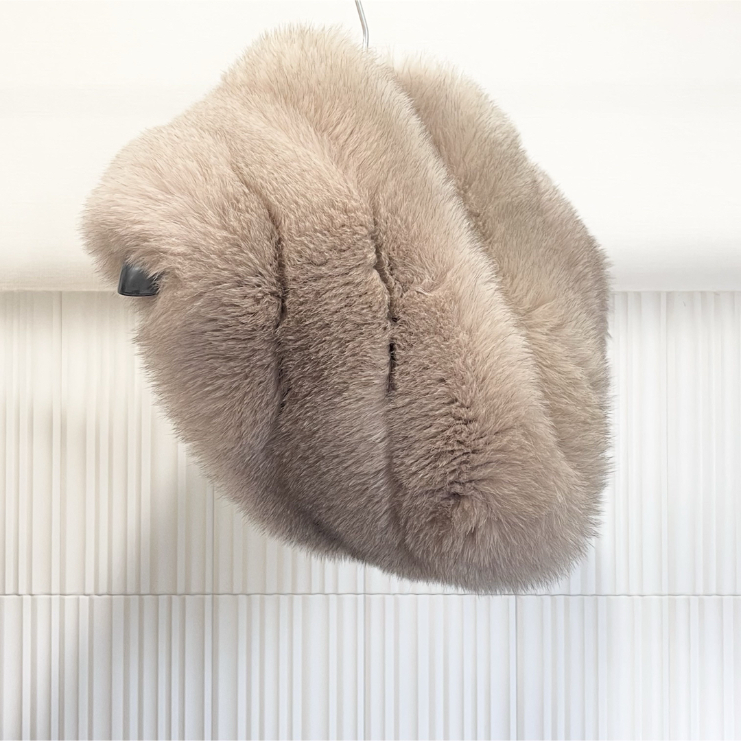 Maxmara 未使用タグ付 肉厚リアルフォックスファー スヌード マフラー