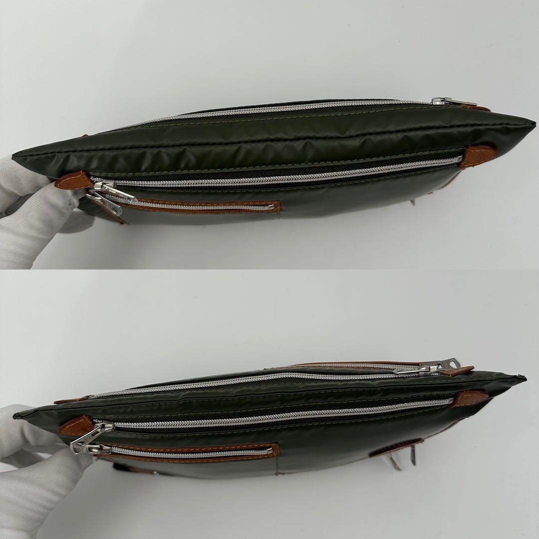 美品 希少 ハンティングワールド オフロードライン マルチポーチ 緑