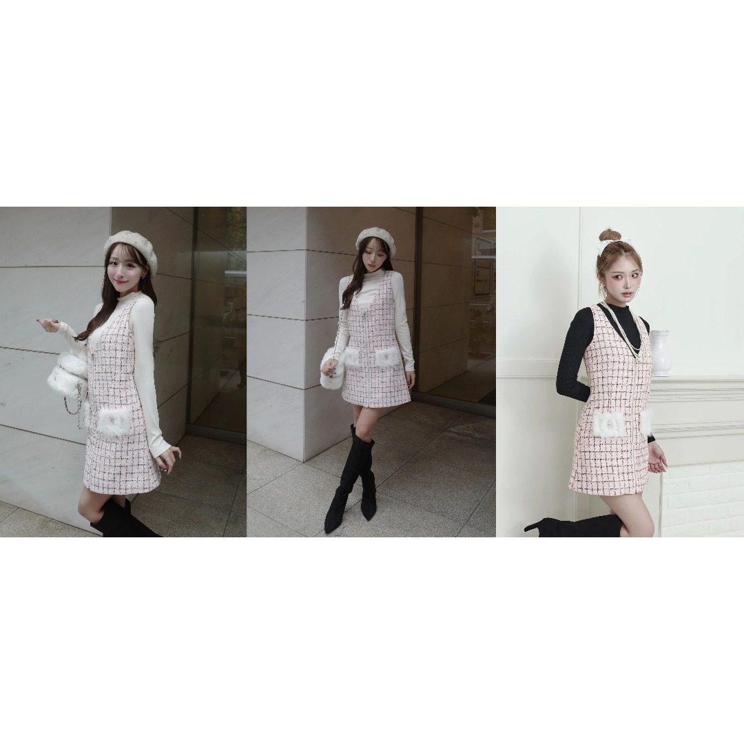 Darich - ダーリッチ darich フロントファスナーツイードミニ