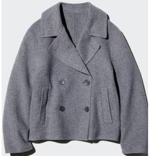 UNIQLO - ダブルフェイス ショートコート リラックスフィット 06 Gray