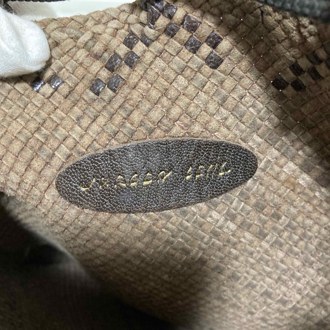 美品♡ JURGEN LEHL レザー 巾着 メッシュ バッグ ダークブラウン
