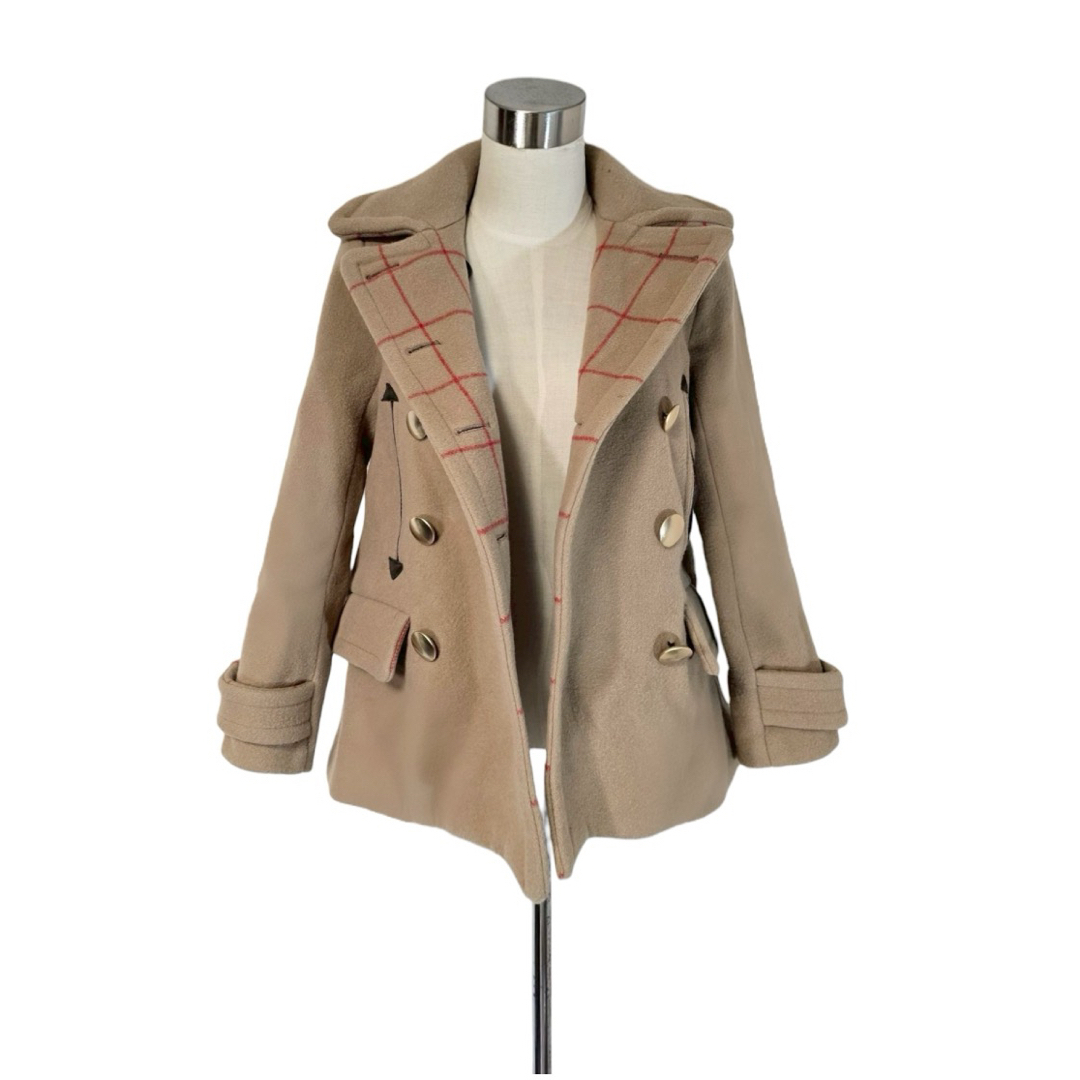 sacai luck - sacai ミルクキャラメル色ショート丈ダッフルコートの