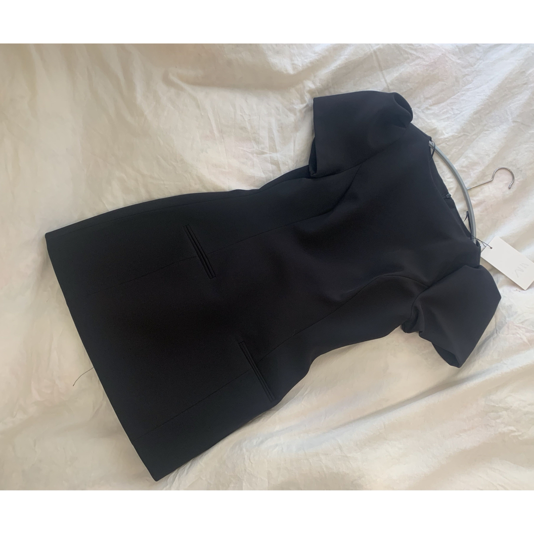 ZARA - ZARA プリーツポケットショートワンピースBLACKの通販 by BEBE