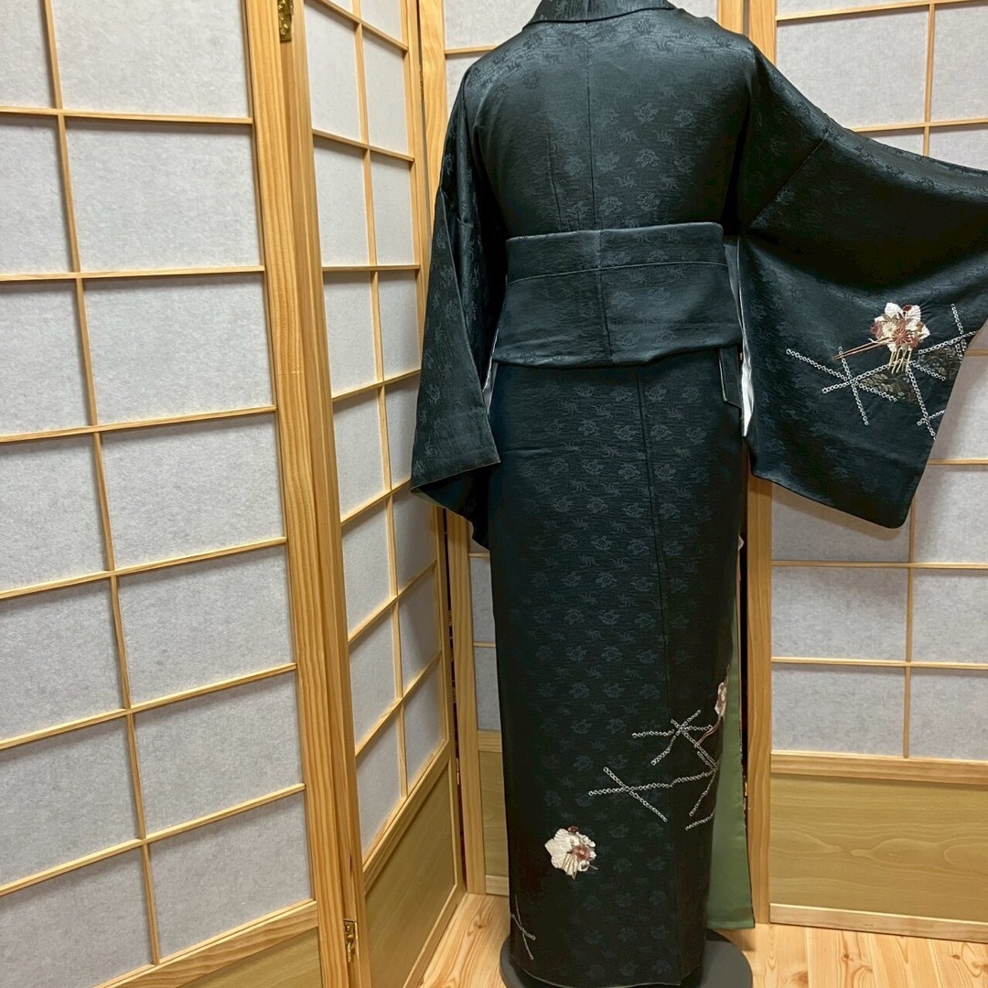 6750］訪問着 美品 花吉祥文様 絞り 刺繍 正絹 着物 袷の通販｜www