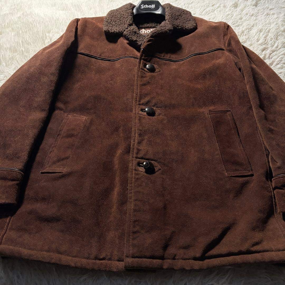 schott - 美品/希少□schott ムートン ランチコート スウェード くるみ