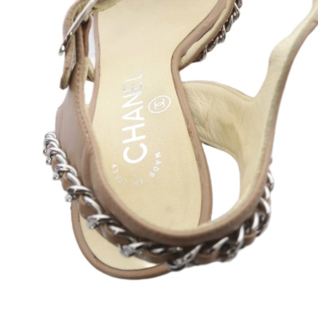 CHANEL - シャネル ココマーク チェーン ストラップサンダル レザー 36