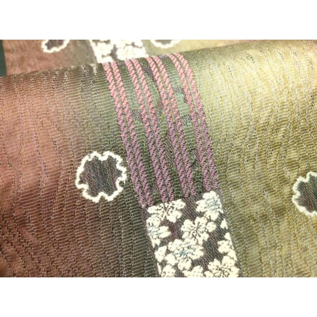 平和屋着物○六通柄袋帯 唐織 芭蕉系バンブー和紙織 舞桜 正絹 逸品 未