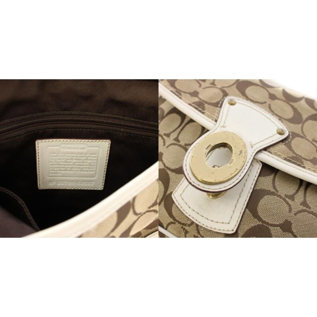 COACH - コーチ シグネチャー ショルダーバッグ ベージュ 白 10567の