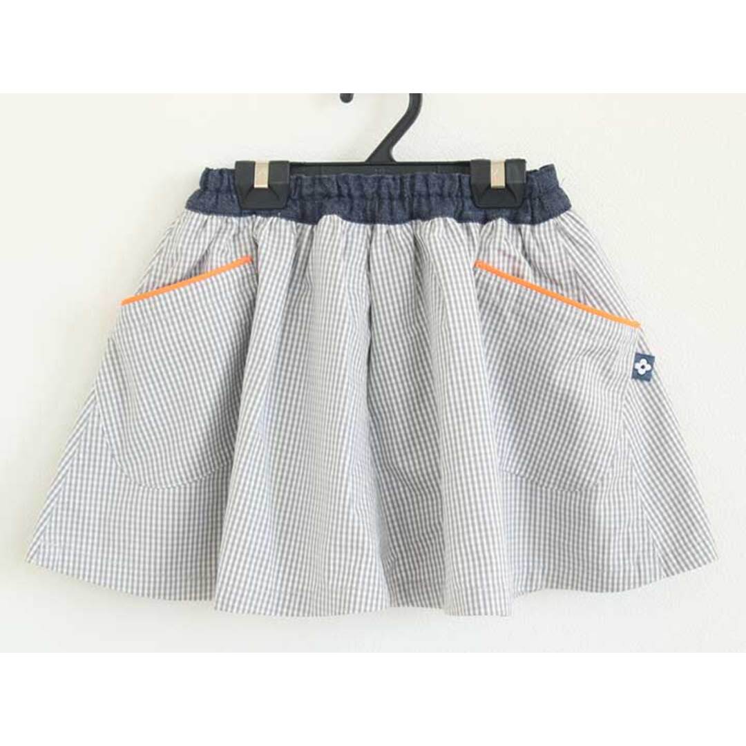 familiar - ファミリア スカート 90cm キッズ 女児 グレー×白【新品 未