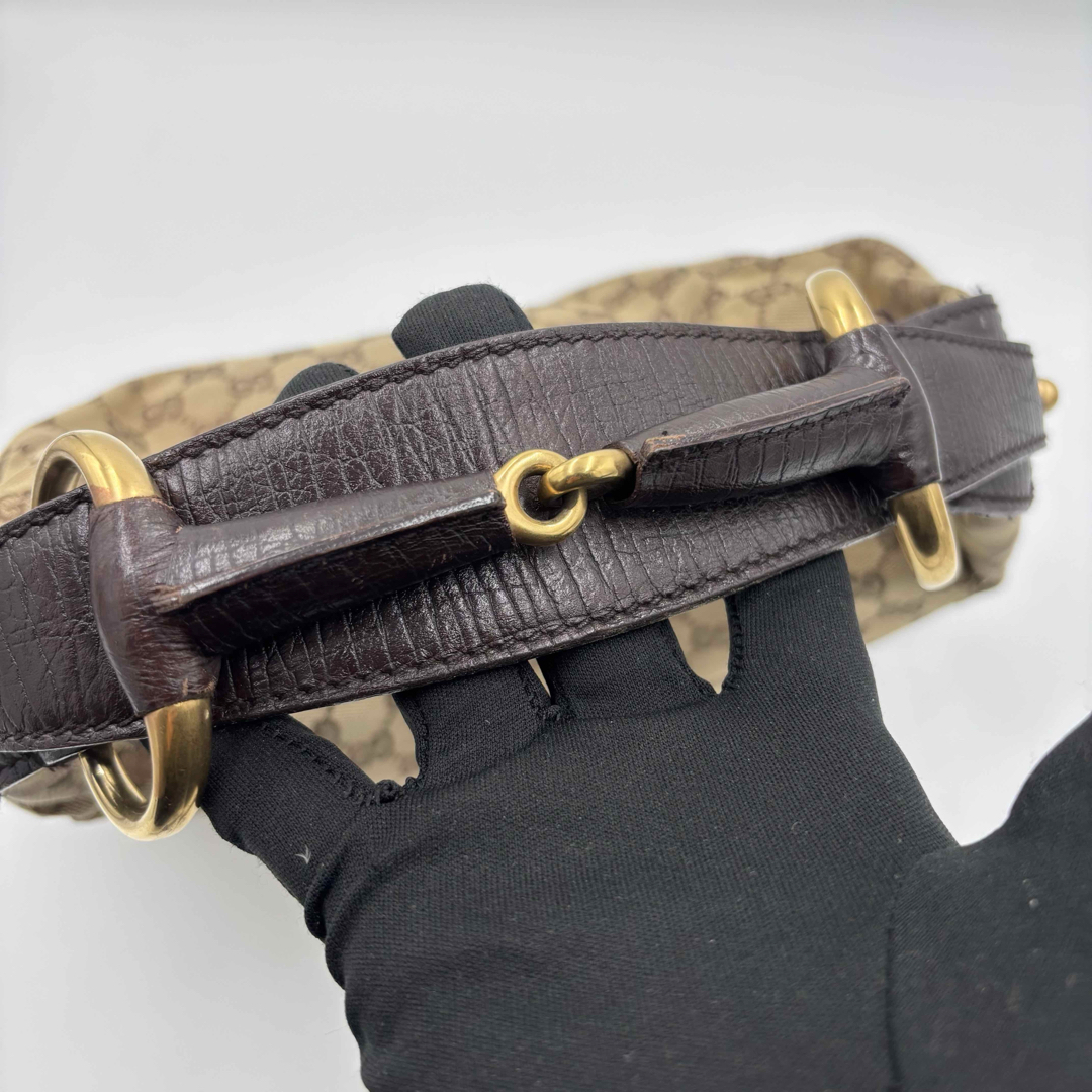 GUCCI - GUCCI グッチ ホースビット GGキャンバス× レザー ワン