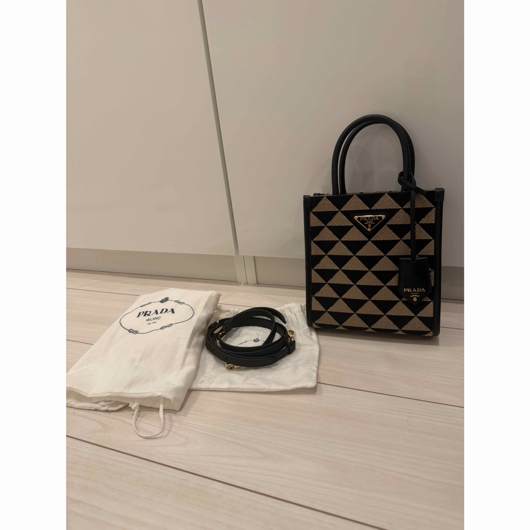 PRADA - PRADA プラダ シンボル エンブロイダリーファブリック ミニ