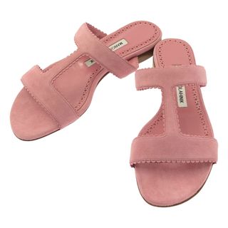 MANOLO BLAHNIK - マノロブラニク ハンギシ サンダル フラット サテン