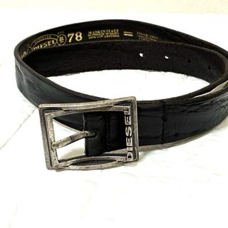 DIESEL - 新品 【ディーゼル】ヴィンテージ加工 レザーベルト 黒W90