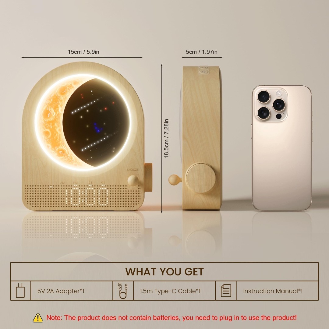 blonbar 目覚まし時計 光 目覚ましライト LED置き時計 スヌーズ機能付