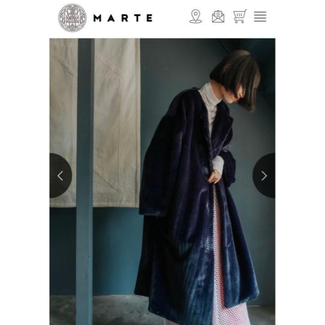 MARTE vintage ファーコート ネイビーの通販 by saki's shop｜ラクマ